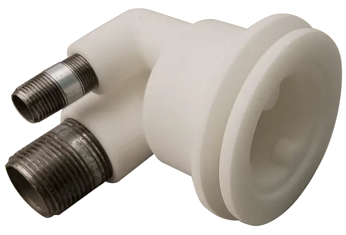 The final, FDA-approved Nylon 12 custom 3D printed replacement part.