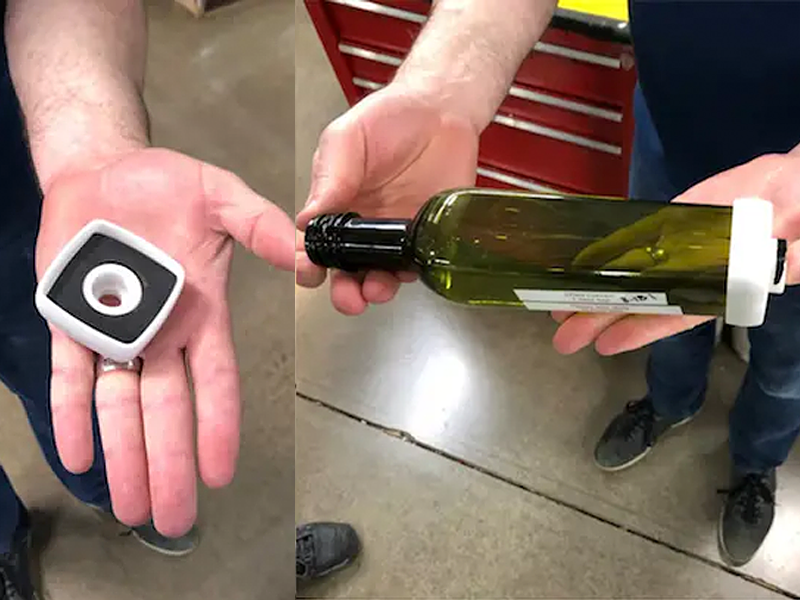 Custom square base cup engineered for non-standard bottle shapes. | NW Rapid Manufacturing SLS 3D printing solutions